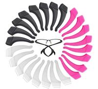 MOLDERP ss 12 pairs Kids and Adults Sport Eyewear Retainer Hook Eyeglass TempleTemple Tip (Clear,Black,Roes)