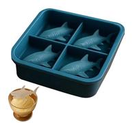 Moldes Para Hielo | Molde Reutilizable Con Forma De Tiburón De 4 Cavidades | Molde Para Hacer Hielo | Ideal Para El Hogar, La Cocina, Reuniones Familiares, Celebraciones, Restaurants, Picnic