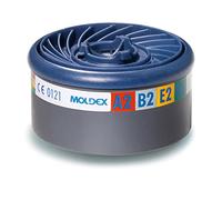 Moldex 9800 A2B2E2K2 Gas Filter for Series "7000 Plus 9000" Easy Lock - White (8-Piece)