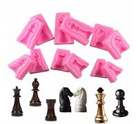 MoldFun 3D Chess Piece Silicone Mold for Chocolate, Candy, Fondant, Cake Decorating, Soap, Candle, Wax Crayon Melt, Plaster, Resin (Set of 12, King, Rook, Queen, Pawn, Knight, Bishop Included)