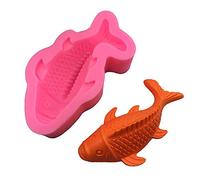 MoldFun 3D Koi Fish Cake Fondant Mold, Silicone, Rectangular Prism, Pink, 5.7"x2.8"x1.4"