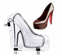 MoldFun Life Size 3D High Heel Shoe Mold, Polycarbonate Lady Stiletto Heels Chocolate Candy Mould Wedding Birthday Party Favors Cake Topper Decorating Tools, 7.5" x 7" x 2.7"