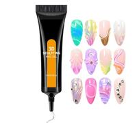 Molding Gel for Nails,3D Long-Lasting Manicure Tools No Wipe - 15ml Clear Sculpting Nail Molding Gel,for Chrome Powder Rhinestone Sticker Gems Decoration Daily Birthday Bridal Holiday Travel