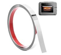 Molding & Wall Trim, Peel and Stick Design, Brushed Silver Stainless Steel Moulding Tape 5m x 1cm, Flexible Self-Adhesive Metal Strip for Fireplace, Tile Edging, Furniture, Wall Gaps