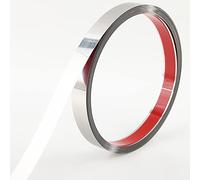 Molding & Wall Trim | Stainless Steel Silver Metalized Mirror-Like Finish, Peel and Stick Design, 5m x 1cm