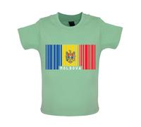 Moldova Barcode Style Flag - Organic Baby/Toddler T-Shirt - Mint - 6-12 Months