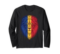 Moldova Flag Colors Lion Head Long Sleeve T-Shirt