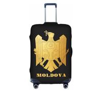 Moldova Golden Emblem Universal Stretch Suitcase Cover Carry On Luggage Sleeve Anti Scratch Travel Baggage Protector for Unisex Women Travel Medium