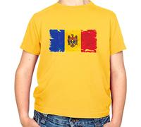 Moldova Grunge Style Flag - Childrens/Kids Crewneck T-Shirt - Daisy - S (5-6 Years)