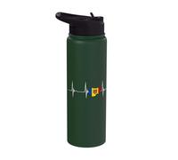 Moldova Heartbeat EKG Pulse Map Moldovan Pride Moldovan Flag Stainless Steel Insulated Water Bottle