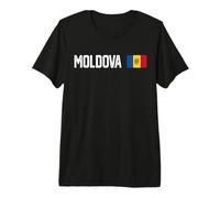 Moldova National Flag Retro Distressed Patriotic Graphic Premium T-Shirt