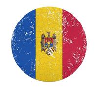 Moldova Vintage Flag Wooden Puzzle Letter on Back Circular Easy Jigsaw Puzzles for Elderly Birthday Gift Family Game