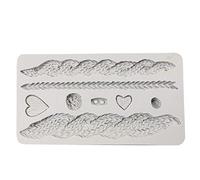 Molds Fondant Cake Knitting Cake Border Texture Silicone Cake Mould (Grey, One Size)