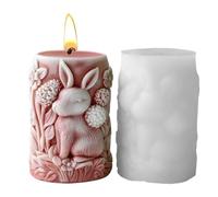 Molds for Candles - Bunny Flower Cement Art Craft - Plaster Soap Mold,for Home Room Wedding Dinner Table Decoration