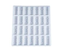 Molds for Resin Casting Flexible Non-Stick Handmade Silicone Dominoes Mold 28 Cavities Mold Epoxy Resin Color Pigment White