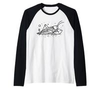 Mole Cricket Line Art Entomologist Raglan Baseball Tee