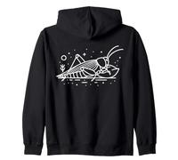Mole Cricket Line Art Entomologist Zip Hoodie