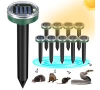 Mole Repellent Solar Powered 10 Pack Snake Repellent Ultrasonic, Groundhog Repeller,Gopher Repeller Sonic Mole Deterrent Spikes, Snake Gopher Mole Vole Repellent Outdoor for Lawn Garden & Yard