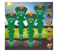 Mole Repellent Solar Powered,4 Pack Ultrasonic Gopher Repeller-Green