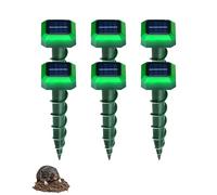 Mole Repellent Solar Powered, 6 PC Snake Repellent for Yard, 3 Modes: Ultrasonic, Buzz and Vibration, Get Rid for Rabbit, Gopher, Vole, Skunk, Chipmunk, Deer, Groundhog Sonic Spikes for Lawn Garden