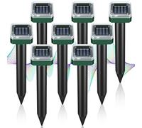Mole Repellent Solar Powered, 8-Pack Get Rid of Moles Gopher Vole Groundhog Snake Chipmunk Ultrasonic Repeller, Waterproof Sonic Spikes Mole Deterrent, Outdoor Yard and Garden