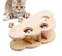 Mole Whack Game for CAT - 28x21cm Wooden Interactive Cat Interactive Cat Scratching Board, Outdoor Pet Kitten Physical Exercise Toy | Balcony Fun Game