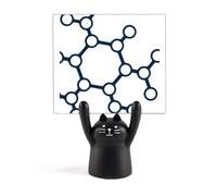 Molecular Binding Combination Structure Memo Holder Cartoon Black Cat Stand Decoration