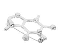 Molecular Structure Brooch Pin Zinc Alloy Silver for Teachers