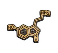 Molecule Series Enamel Pin: Caffeine, Serotonin, Dopamine - Scientific Badge for Backpack, Normal, Non-precious metal