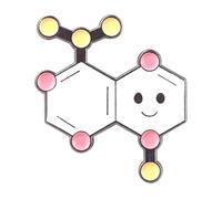 Molecule Series Enamel Pin: Caffeine, Serotonin, Dopamine - Scientific Badge for Backpack, Normal, Non-precious metal