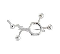 Molecule Series Enamel Pin: Caffeine, Serotonin, Dopamine - Scientific Badge for Backpack, Normal, Non-precious metal