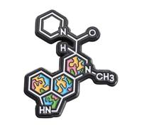 Molecule Series Enamel Pin: Caffeine, Serotonin, Dopamine - Scientific Badge for Backpack, Normal, Non-precious metal