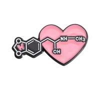 Molecule Series Enamel Pin: Caffeine, Serotonin, Dopamine - Scientific Badge for Backpack, Normal, Non-precious metal