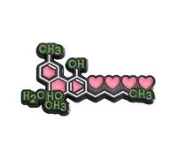 Molecule Series Enamel Pin: Caffeine, Serotonin, Dopamine - Scientific Badge for Backpack, Normal, Non-precious metal