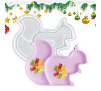 Molđede resin Pàraservir Traáj - Christmas tray silicone mold - nack Food trays Mõld - Silicone mold for tray of Christmas Squirrel Christmas bell - Ćhristmastree Traʹ ye