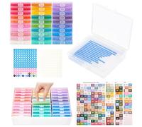 MOLEDINO 30Pcs Diamond Art Storage Trays with Lids, 2-in-1 Diamond Painting Containers Trays Kit with 1 Large White Plastic Organizer Box, Stackable Bead Storage and Line-Up Accessories