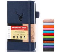 molekaus Password Book with Alphabetical Tabs Small Password Keeper with Extra Password Space to Change Password. Password Notebook for Home or Office for Internet Log In, 6.1 * 3.7in Blue