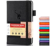 molekaus Password Book with Alphabetical Tabs Small Password Keeper with Extra Password Space to Change Password. Password Notebook for Home or Office for Internet Log In, 6.1 * 3.7in black small