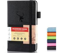 molekaus Password Book with Alphabetical Tabs Small Password Keeper with Extra Password Space to Change Password. Password Notebook for Home or Office for Internet Log In, 6.1 * 3.7in black small