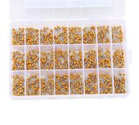 Molence 1200PCS 24 Values Multilayer Monolithic Ceramic Capacitor, 10pF to 10uF Ceramic Capacitor Assortment Kit with Storage Box for Hobby Electronics, Audio-Video