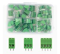 Molence 50PCS 2.54mm 0.1" Pitch PCB Mount Screw Terminal Block Connector, 2P 3P 4P Terminals 150V 6A for 26-18AWG Cable