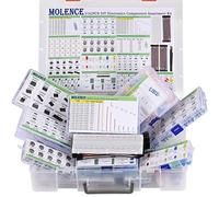 Molence 5162pcs DIY Electronics Components Kit Assortment, Resistors, Inductors, Capacitors, LED, Triode, ICS, Diodes, PCB, Potentiometer, Pin Header, Jumper Wire, Terminals, Tactswitch