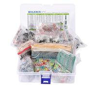 Molence DIY Electronics Components Kit Assortment, Resistors 1818PCS, LED, Triode, Capacitors, Diodes, PCB, Potentiometer, Variable Resistance, Stabilivolt for Arduino UNO MEGA2560 Raspberry Pi MCU
