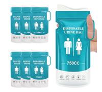 MOLENCO 7 Pcs Urine Bags, 750ml Wee Bags with Handle, Pee Bags, Portable Urinal Toilet Bags, Vomit Bag Travel Urinals for Car Camping, Hiking, Traveling and Traffic Jams