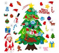 MOLENCO Felt Christmas Tree for Kids, DIY Xmas Tree for Toddlers with 32Pcs Detachable Ornaments, Wall Hanging DIY Christmas Tree for Wall Door Home Decoration