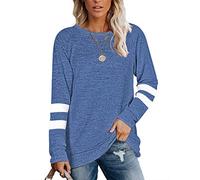MOLERANI Soft Sweatshirts for Women Fall Sweaters Long Sleeve Shirts for Leggings Navy 2XL