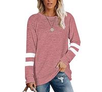 MOLERANI Women's Solid Plain Sweatshirts Tunic Sweaters Long Sleeve Tunic Shirts Winter Clothes 2XL Coral Brick Red