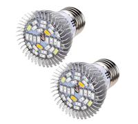 MOLERRI 2pcs E27 Plant Growth Light 85-265V Full Spectrum Led Grow Light for Veg Flower 28W