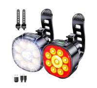 MOLERRI Bike Lights [4+6 Modes], USB Rechargeable Bike Lights Front & Back, IP65 Waterproof Bicycle Lights for Road Mountain