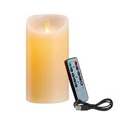 MOLERRI LED Candles, Flickering Flameless Candles, Rechargeable Candle, Real Wax Candles with Remote Control,10cm A